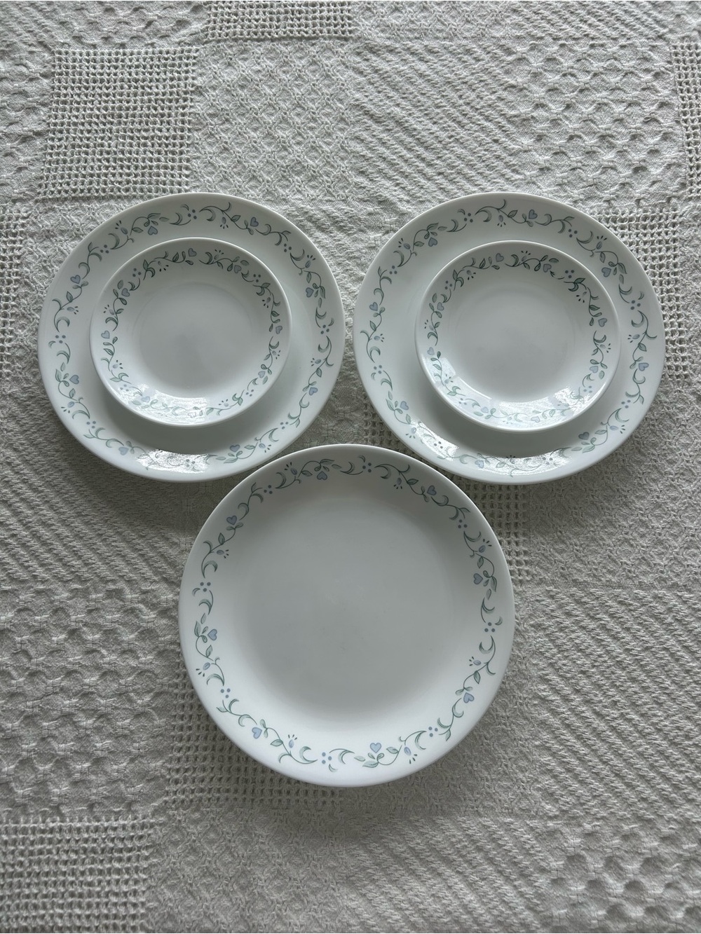 Corelle Country Cottage Dinner Plates and Saucers